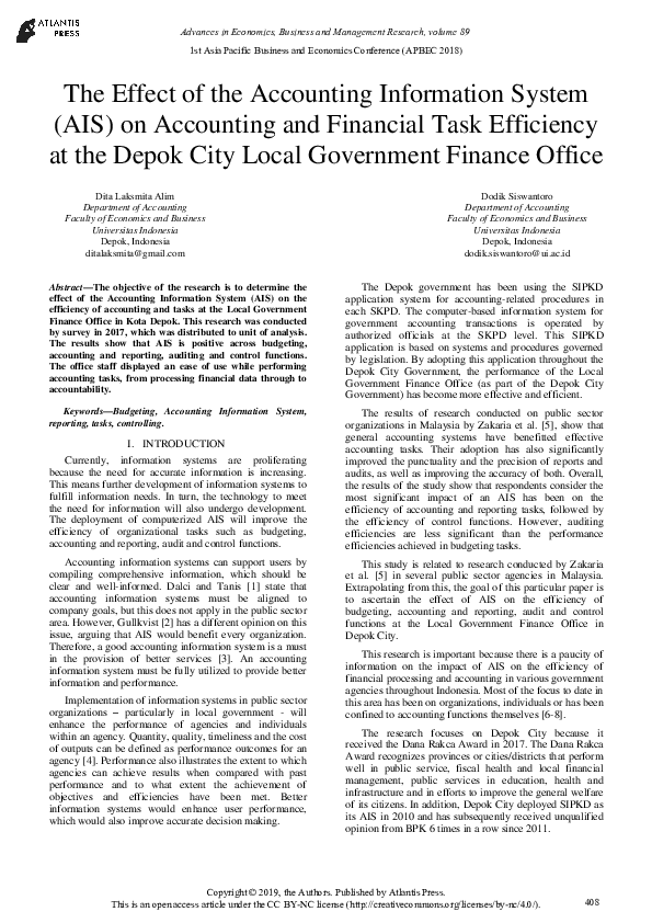 (PDF) THE EFFECT OF ACCOUNTING INFORMATION SYSTEM (AIS) ON ...