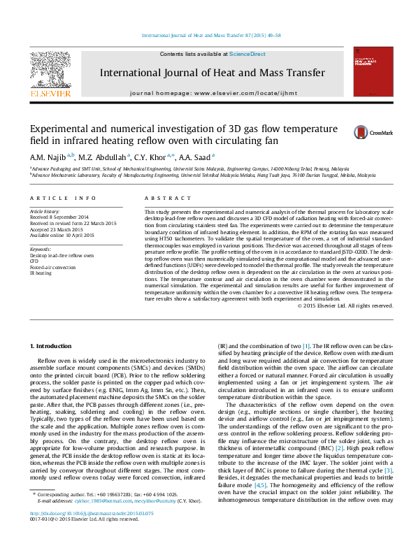 (PDF) Experimental and numerical investigation of 3D gas flow ...