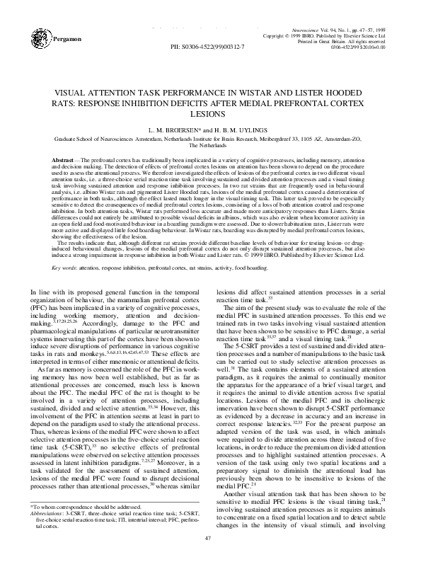 (PDF) Visual attention task performance in Wistar and Lister Hooded ...