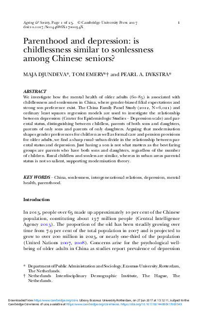 (PDF) Parenthood and depression: is childlessness similar to ...
