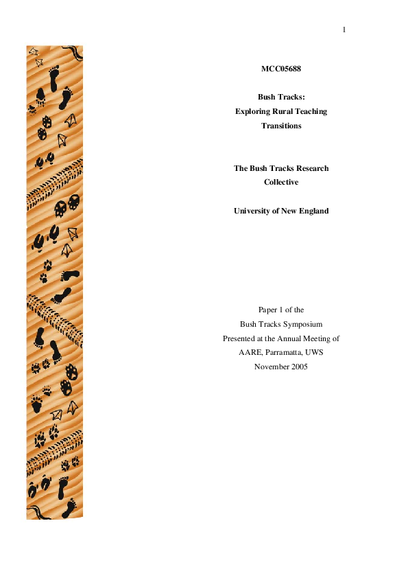 (PDF) Bush Tracks: Exploring Rural Teaching Transitions