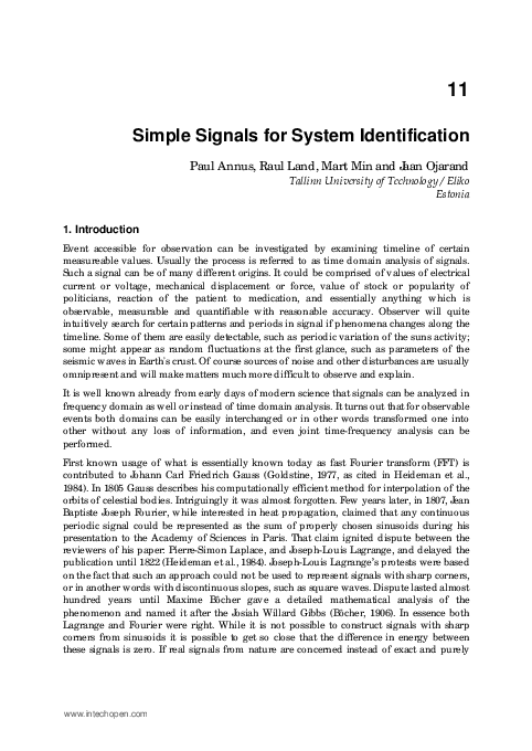 (PDF) Simple Signals for System Identification