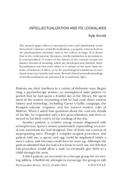 (PDF) Intellectualization and its lookalikes