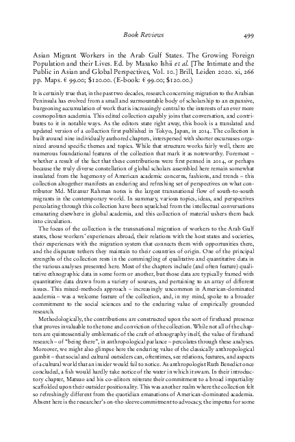 (PDF) A book review of Asian Migrant Workers in the Arab Gulf States ...