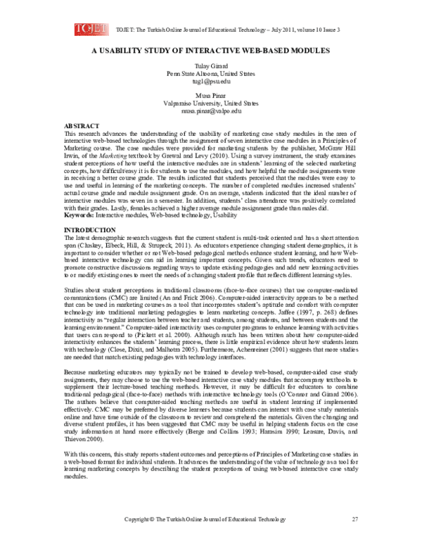 (PDF) A Usability Study of Interactive Web-based Modules
