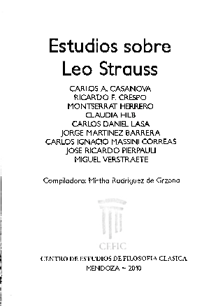 Strauss Voegelin y los clasicos sobre la razon la razón, la historia y Dios