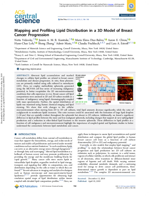 (PDF) Mapping and Profiling Lipid Distribution in a 3D Model of Breast ...