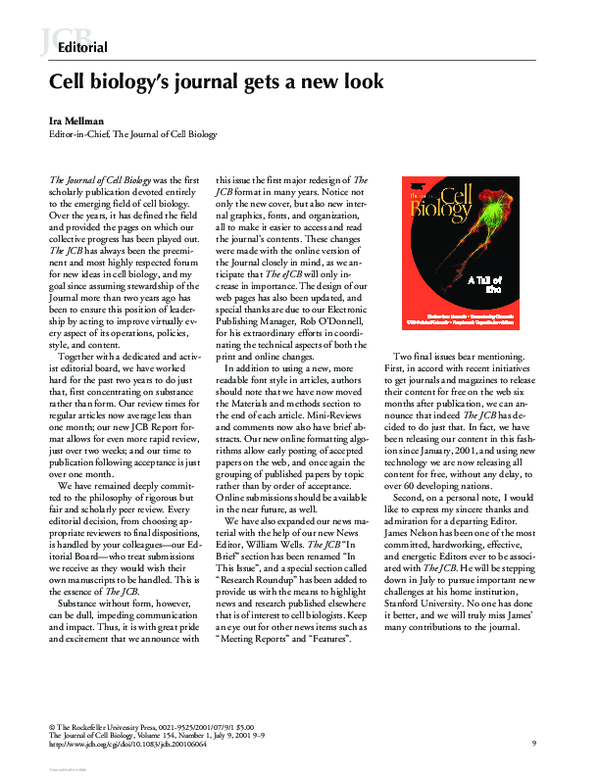 (PDF) Cell biology's journal gets a new look