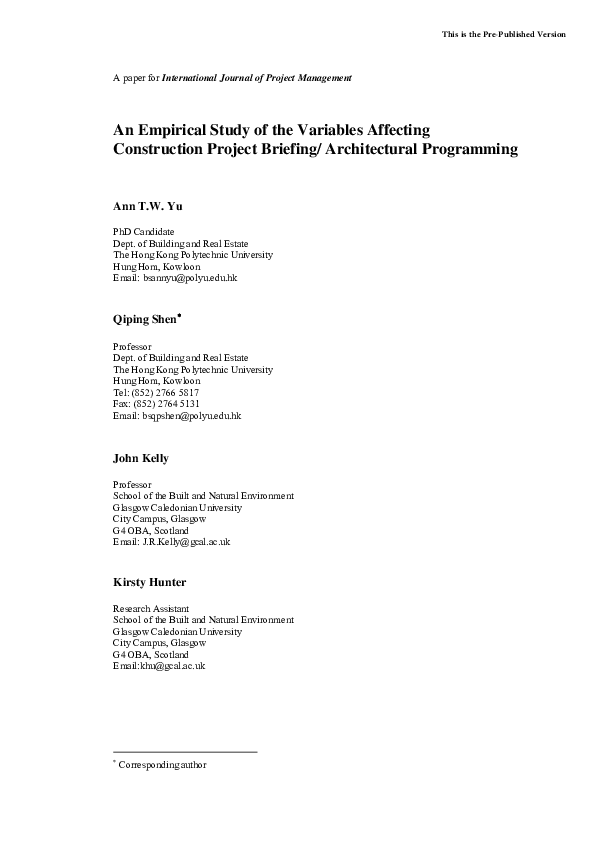 (PDF) An empirical study of the variables affecting construction ...