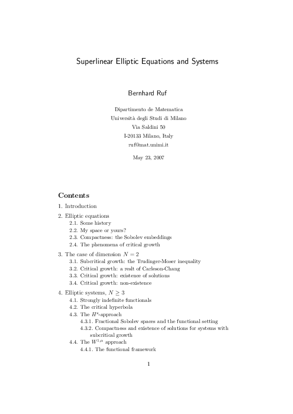 (PDF) Chapter 3 Superlinear elliptic equations and systems