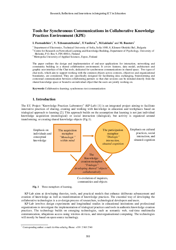 (PDF) Tool for synchronous communications in collaborative knowledge ...