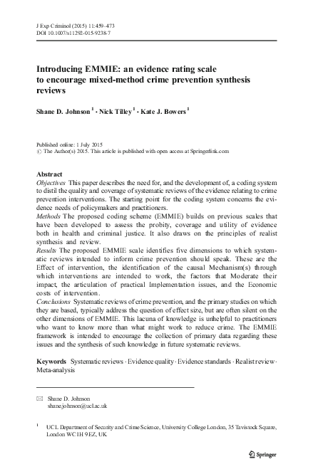 (PDF) Introducing EMMIE: an evidence rating scale to encourage mixed ...