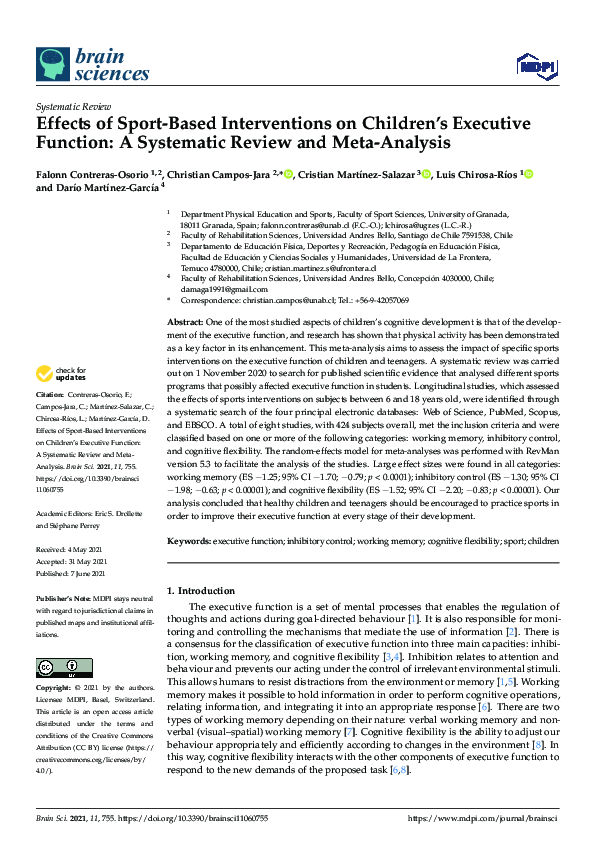 (PDF) Effects of Sport-Based Interventions on Children’s Executive ...