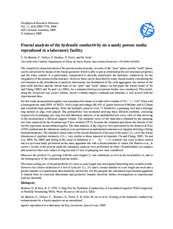(PDF) Fractal analysis of the hydraulic conductivity on a sandy porous ...