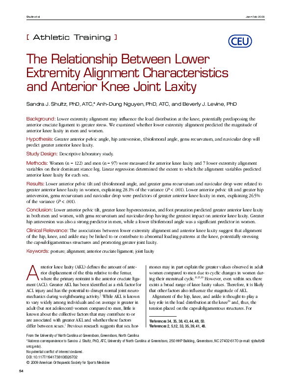 (PDF) The Relationship Between Lower Extremity Alignment ...