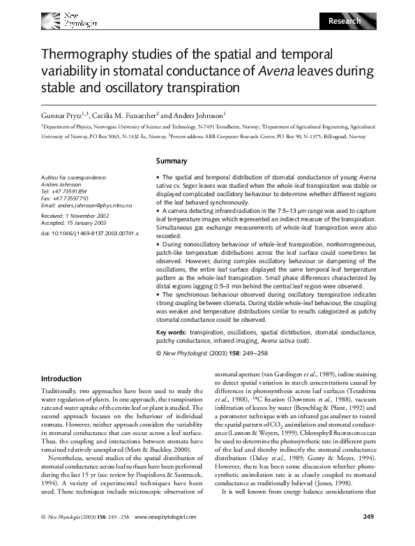 (PDF) Thermography studies of the spatial and temporal variability in ...
