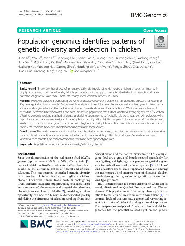 (PDF) Population genomics identifies patterns of genetic diversity and ...