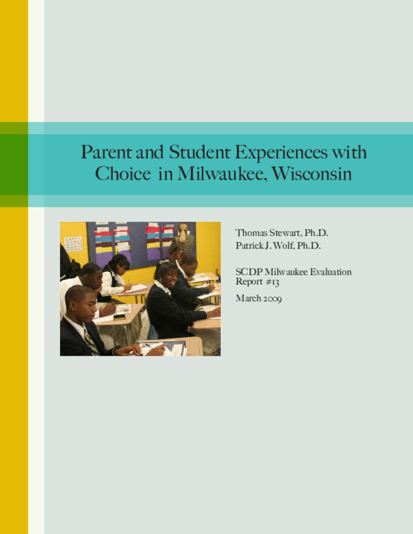 (PDF) Parent and Student Experiences with Choice in Milwaukee ...