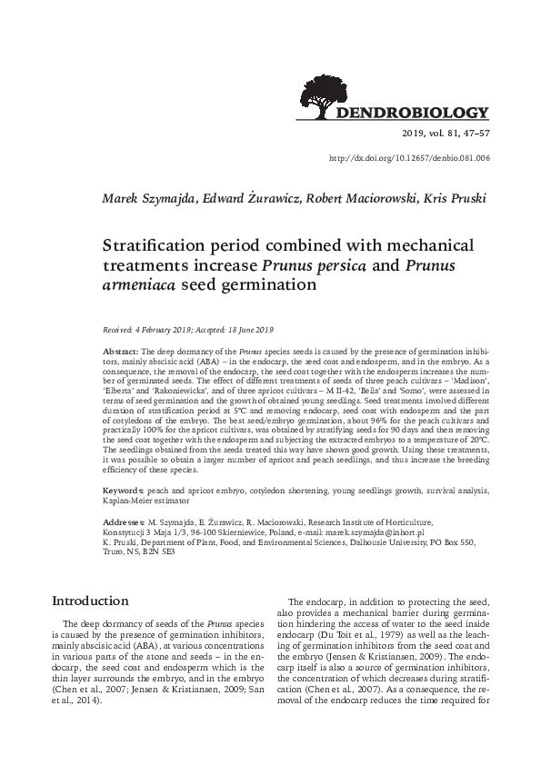 (PDF) Stratification period combined with mechanical treatments ...