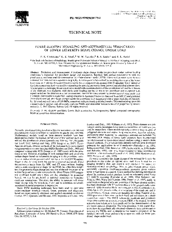 (PDF) Finite element modeling and experimental verification of lower ...