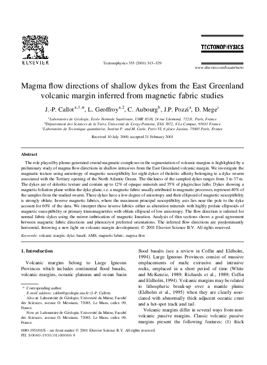 (PDF) Magma flow directions of shallow dykes from the East Greenland ...