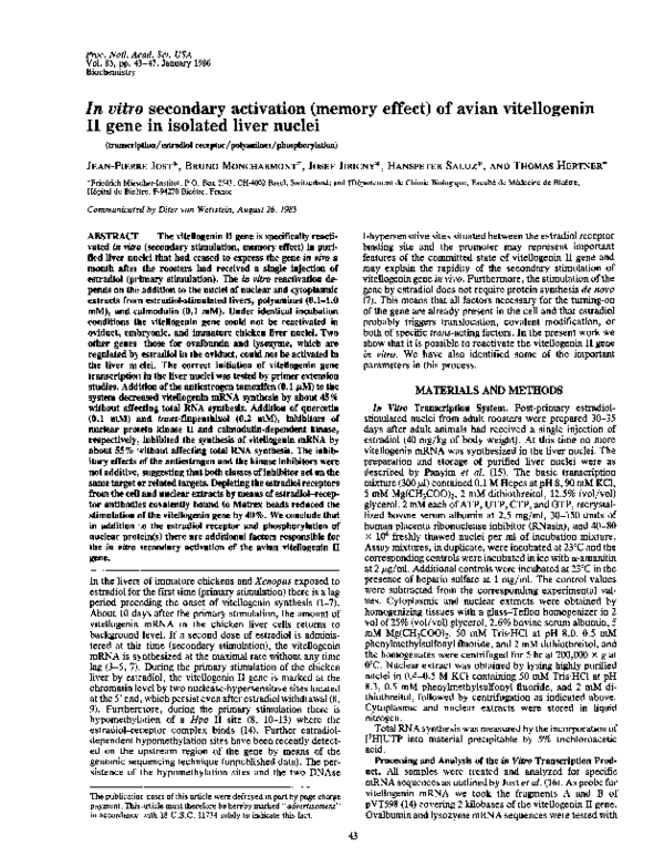 (PDF) In vitro Secondary Activation (Memory Effect) of Avian ...
