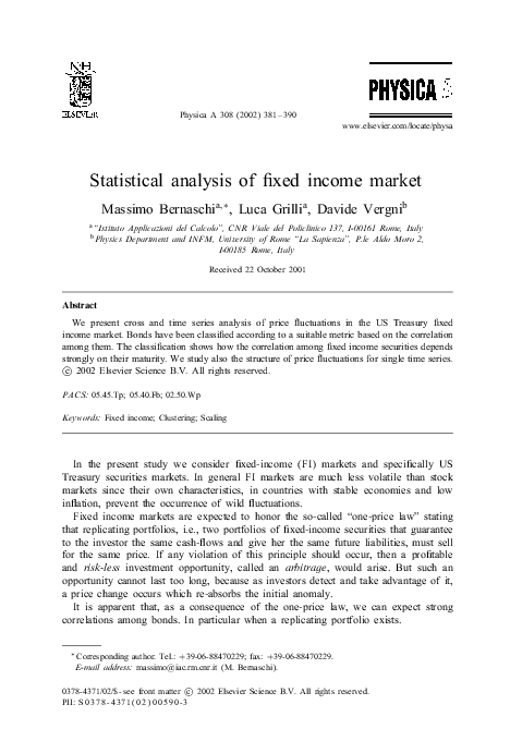 (PDF) Statistical analysis of fixed income market