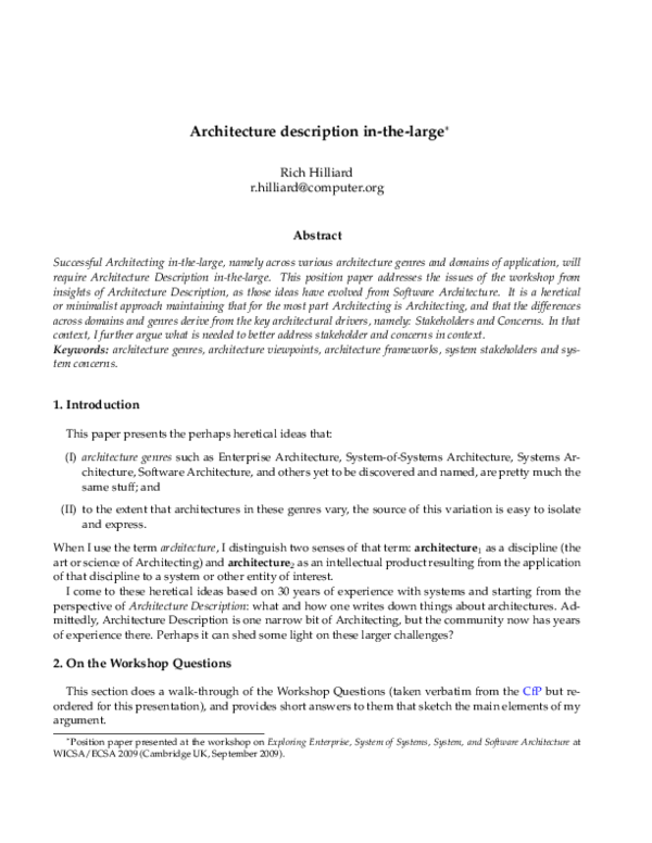 (PDF) Architecture description in-the-large