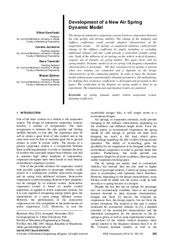 (PDF) Development of a new air spring dynamic model
