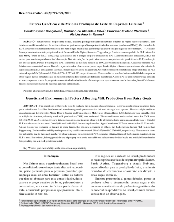 (PDF) Genetic and environmental factors affecting milk production from ...