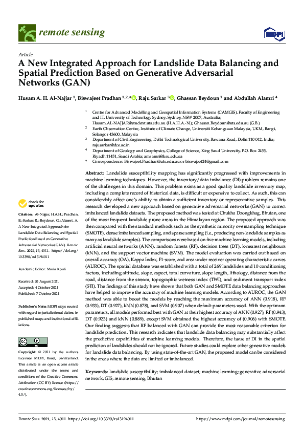 (PDF) A New Integrated Approach for Landslide Data Balancing and ...
