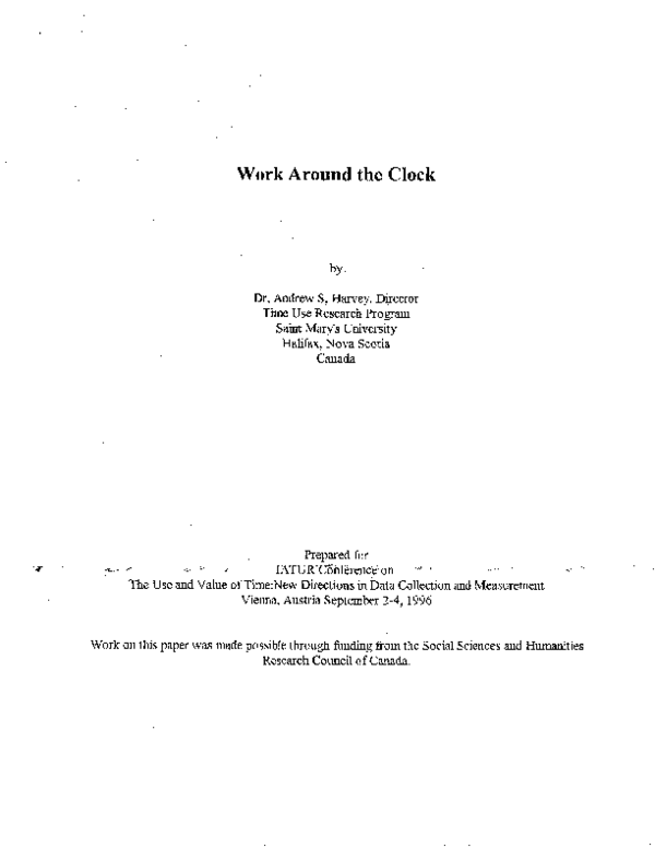 (PDF) Work Around the Clock Andrew S Harvey Academia.edu