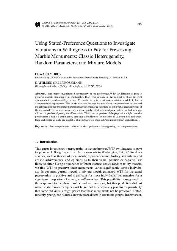 (PDF) Using stated-preference questions to investigate variations in ...