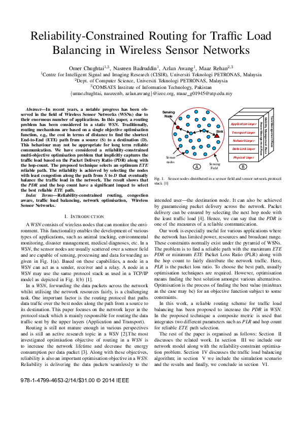 (PDF) Reliability-constrained routing for traffic load balancing in ...
