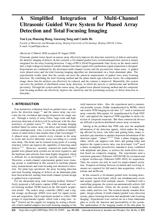 (PDF) A Simplified Integration of Multi-Channel Ultrasonic Guided Wave ...