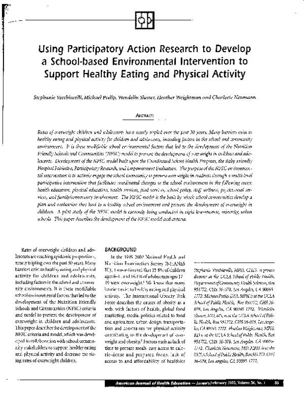 (PDF) Using Participatory Action Research to Develop a School-based ...