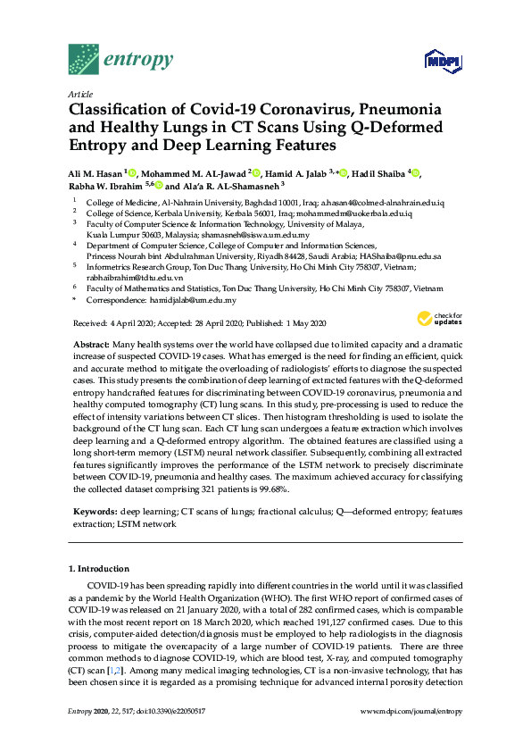 (PDF) Classification of Covid-19 Coronavirus, Pneumonia and Healthy ...