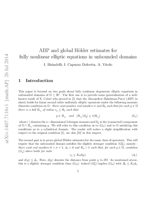 (PDF) ABP and global Hölder estimates for fully nonlinear elliptic ...