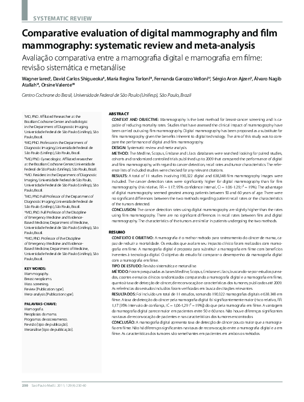 (PDF) Comparative evaluation of digital mammography and film ...