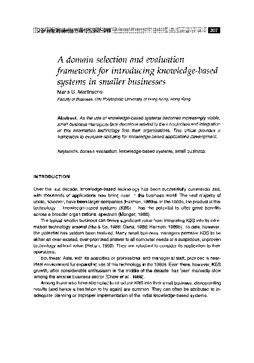 (PDF) A domain selection and evaluation framework for introducing ...