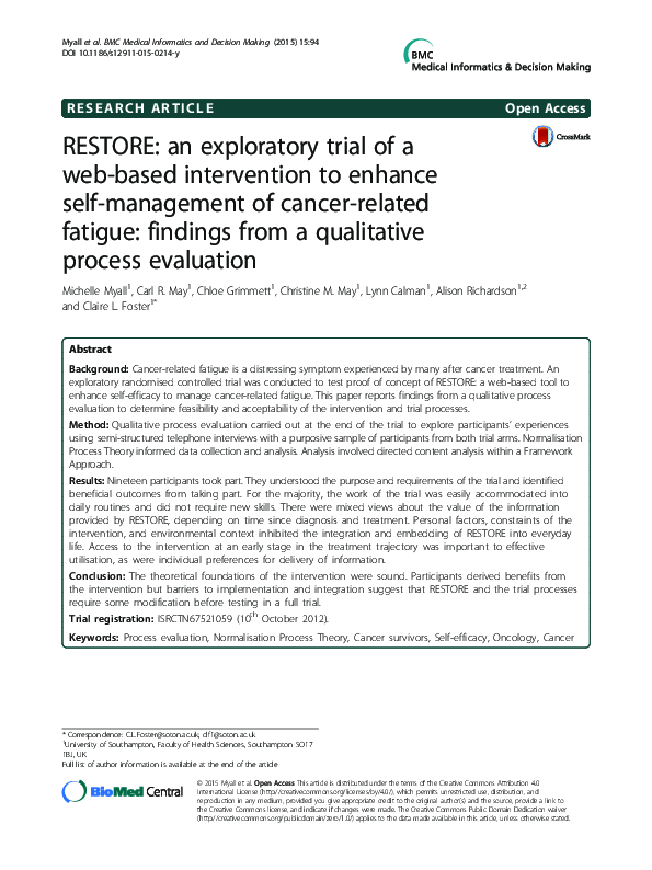 (PDF) RESTORE: an exploratory trial of a web-based intervention to ...