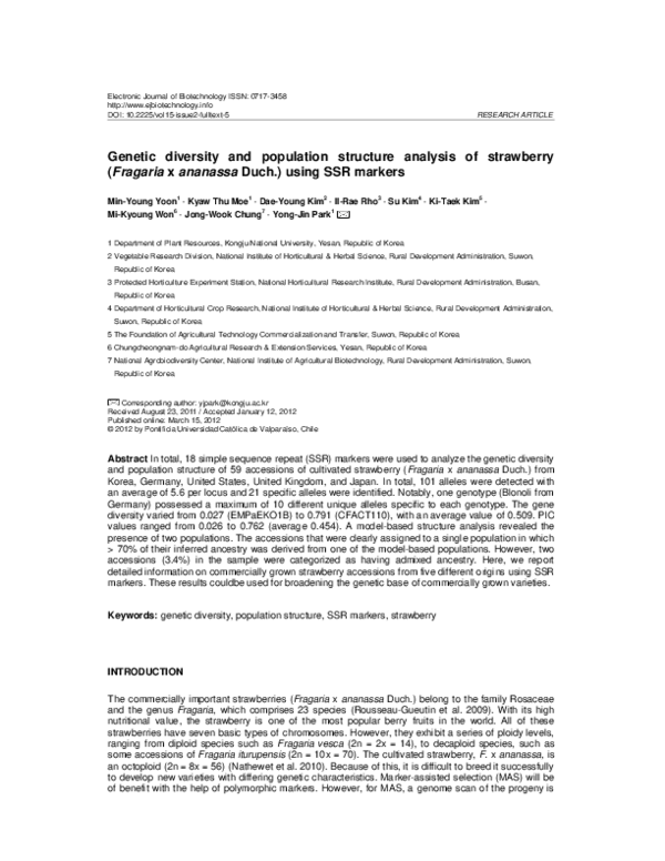 (PDF) Genetic diversity and population structure analysis of the ...