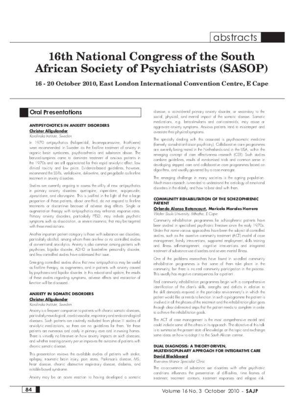 (PDF) 16th National Congress of the South African Society of