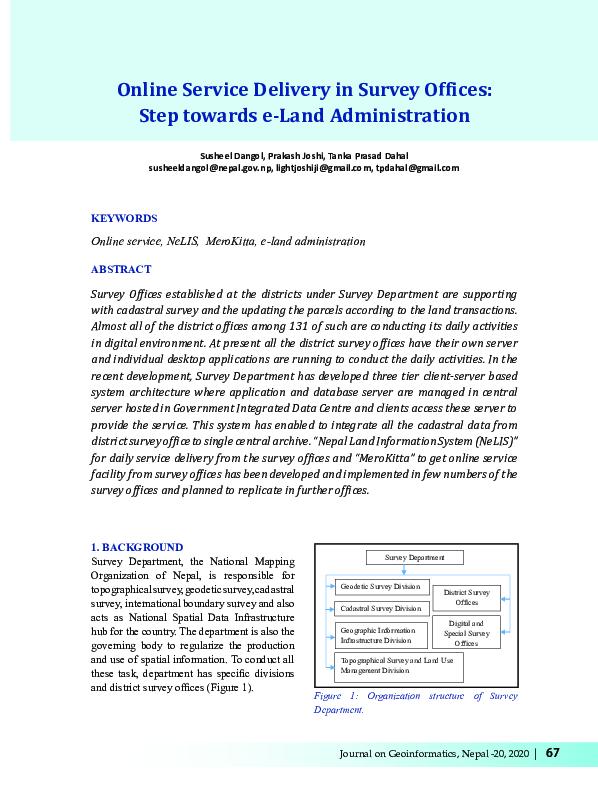 (PDF) Online Service Delivery in Survey Offices: Step towards e-Land ...