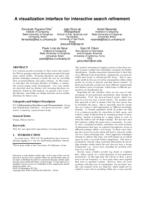 (PDF) A Visualization Interface for Interactive Search Refinement