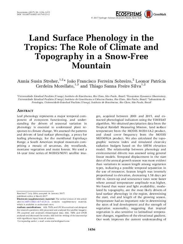 (PDF) Land Surface Phenology in the Tropics: The Role of Climate and ...