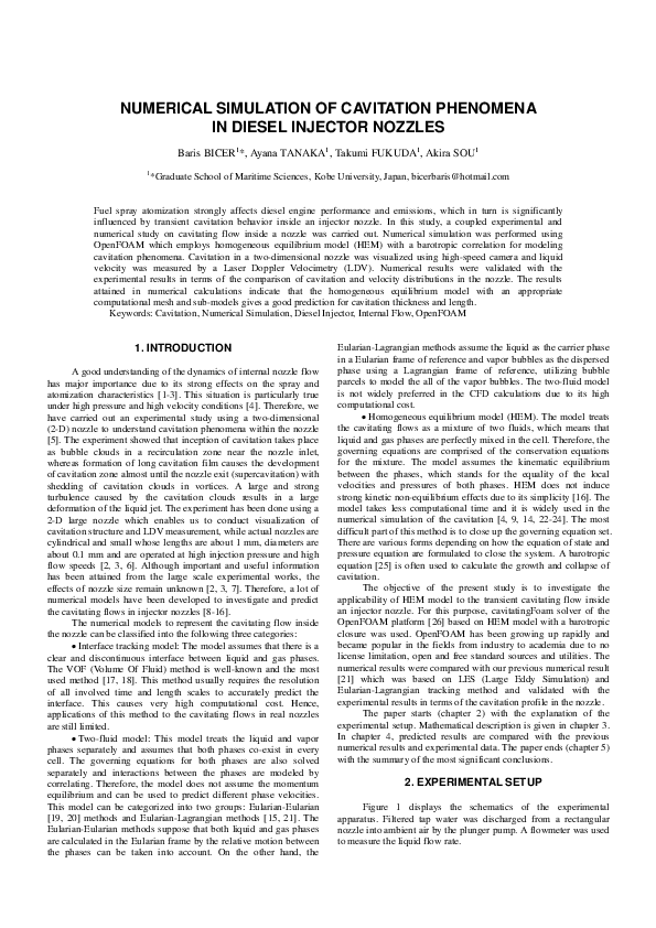 (PDF) Numerical Simulation of Cavitation Phenomena in a Centrifugal Pump