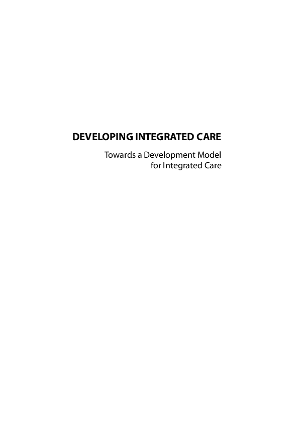 (PDF) Developing integrated care. Towards a development model for ...