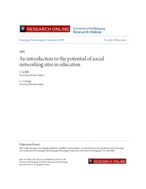 (PDF) An introduction to the potential of social networking sites in ...