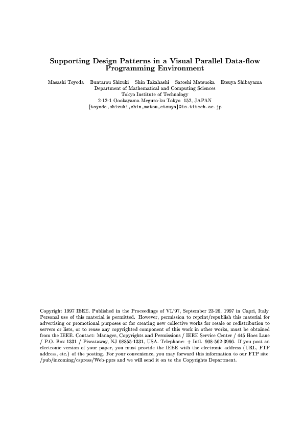 (PDF) Supporting design patterns in a visual parallel data-flow ...